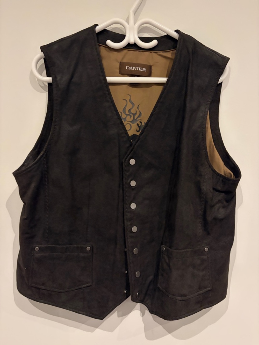 Danier Black Leather Snap-Front Men's Vest